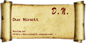 Dux Ninett névjegykártya